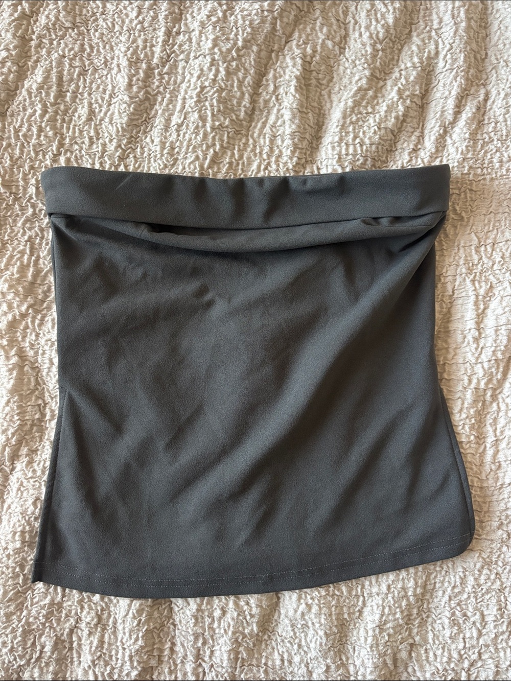 SHEIN Dark Gray Fold-Over Mini Tube Top